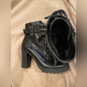 G by Guess heel combat booties
